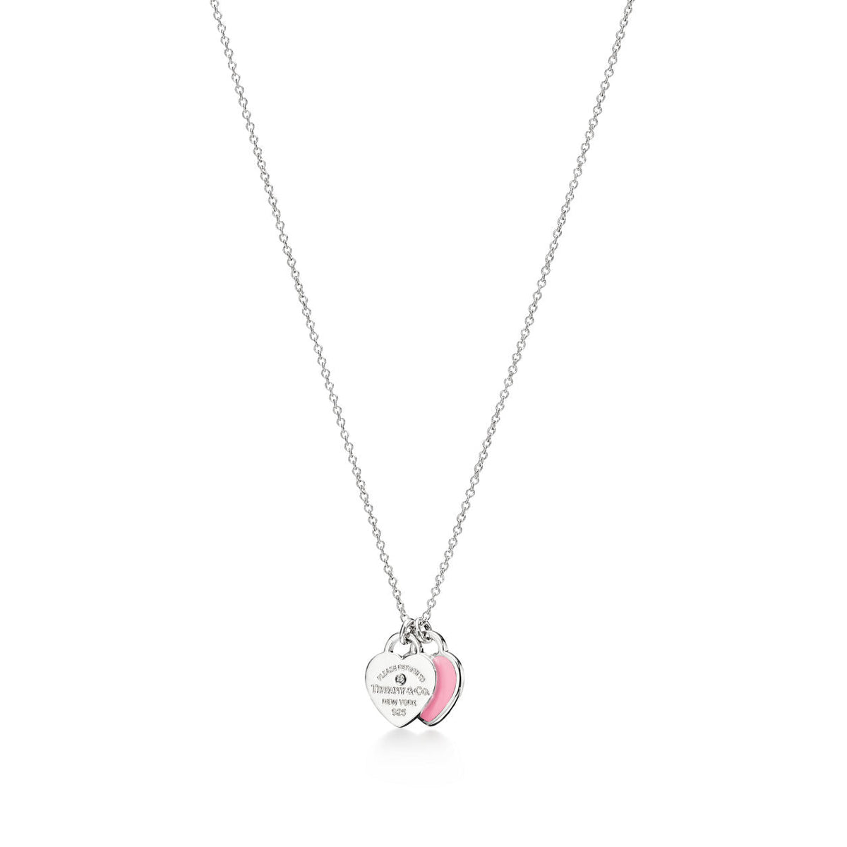 Tiffany Return to Tiffany Double Heart Tag Pendant in Silver and Gold Mini