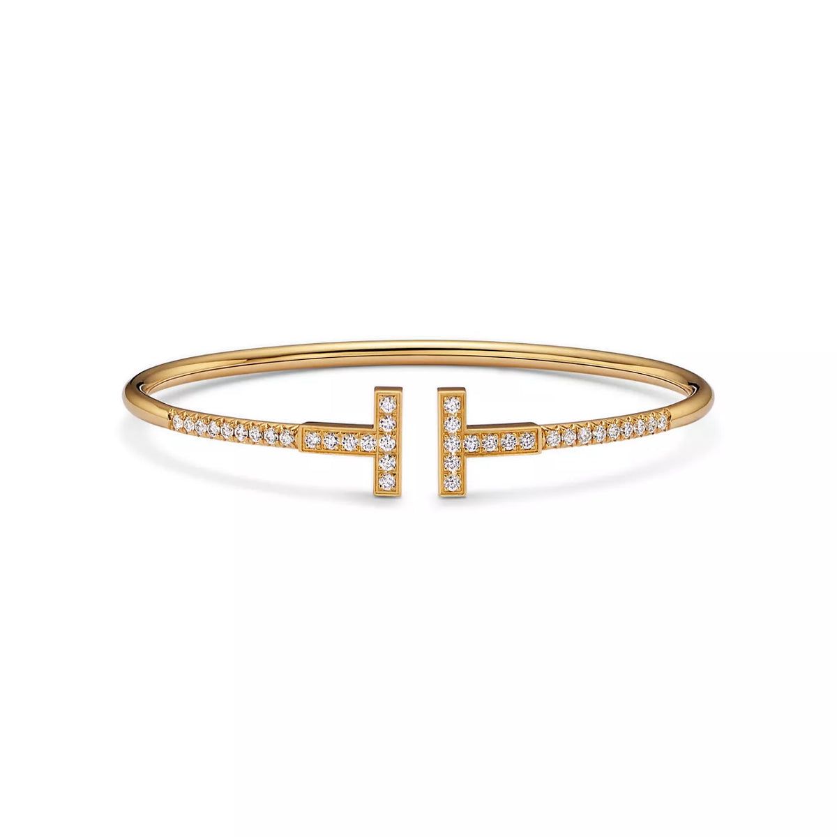 Tiffany T Pavé Diamond Wire Bangle