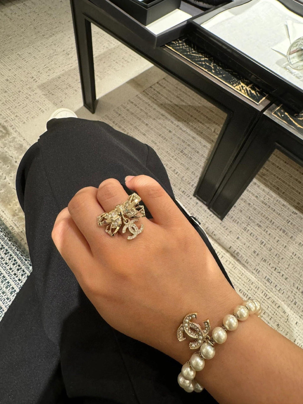 Chanel Bowknot Gold Diamond Ring
